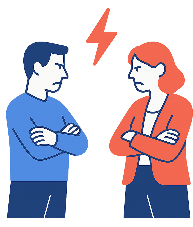Two founders discussing compatibility before partnering