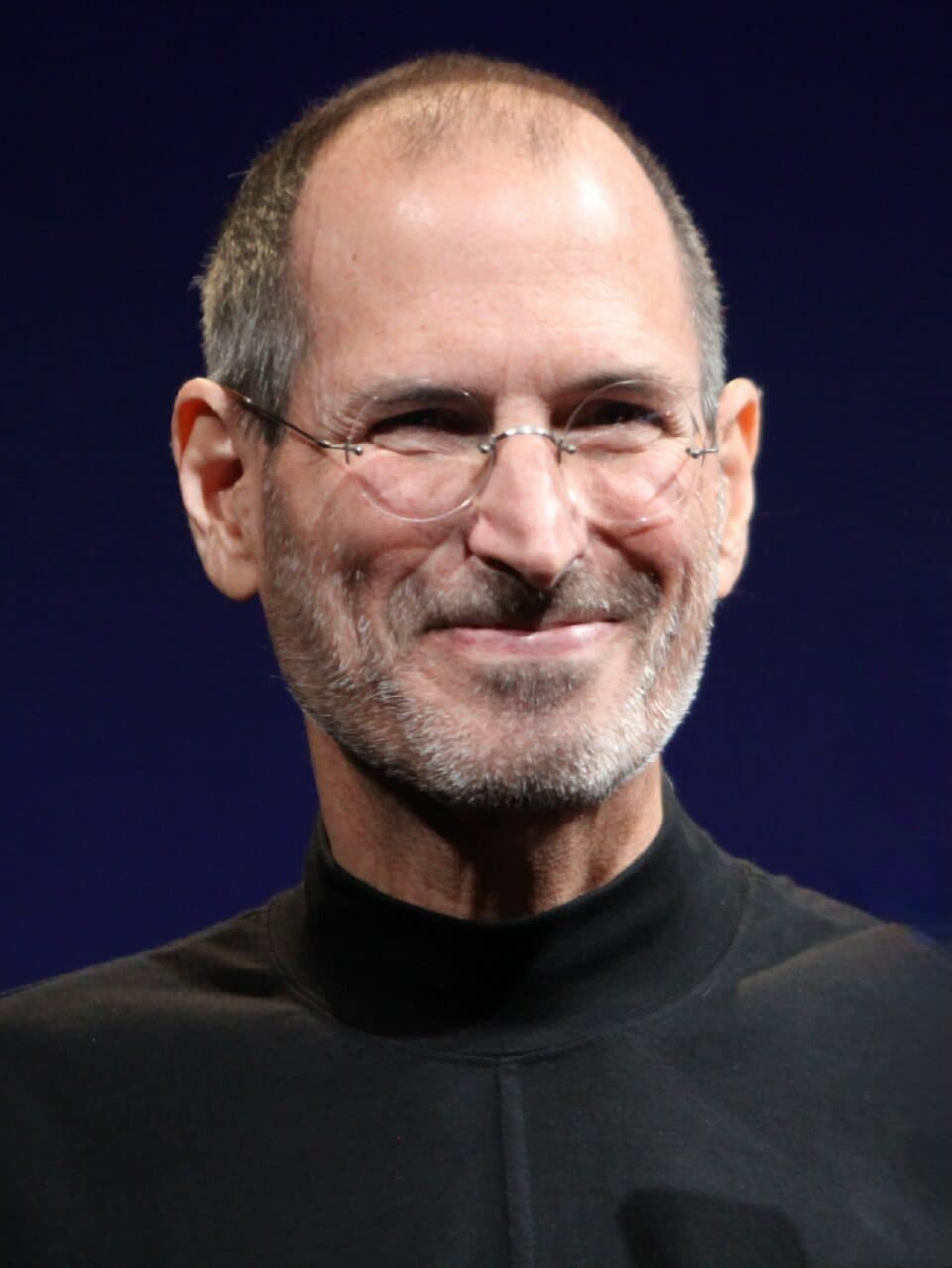 Portrait of Steve Jobs at Apple's Worldwide Developers Conference in 2010